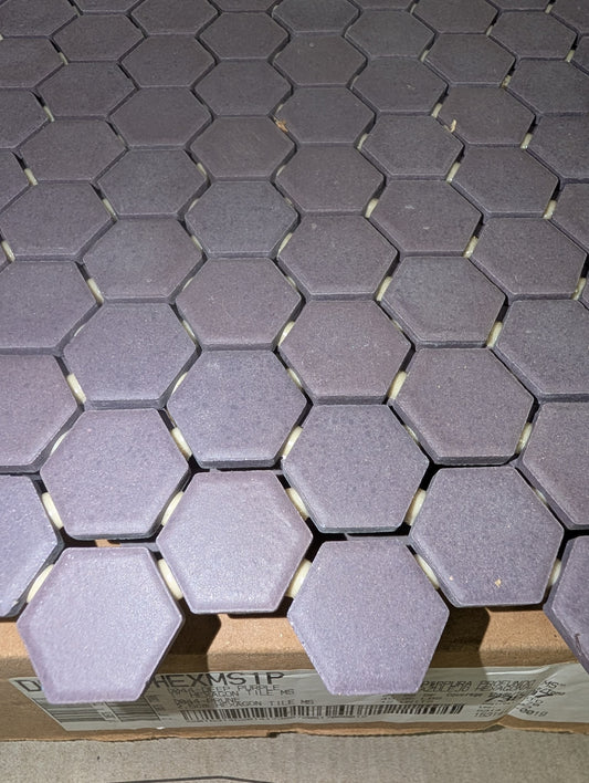 1” Purple Hexagon Mosaic Tile