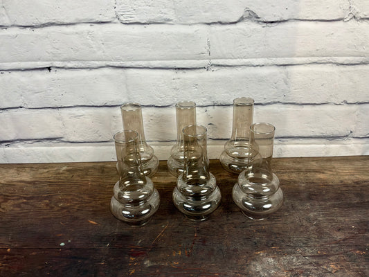 Set of 6 Vintage Hurricane Light Shades