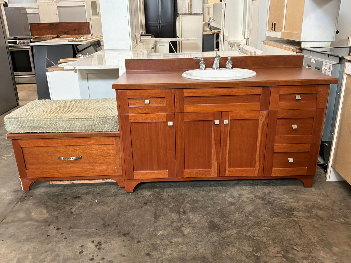 Maple Bathroom Vanity with Bench