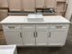 Beautiful White Bathroom Vanity with Brushed Gold Accents