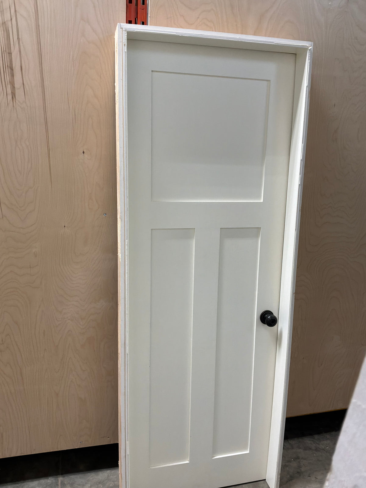 Shaker Style 3 Panel Interior Door in Frame