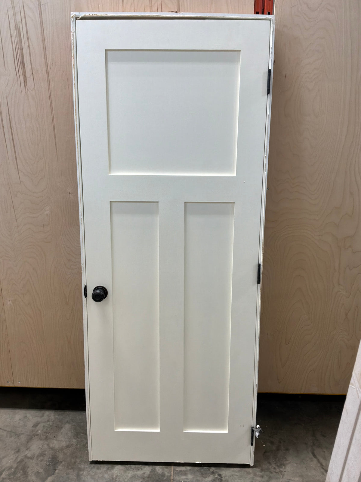 Shaker Style 3 Panel Interior Door in Frame