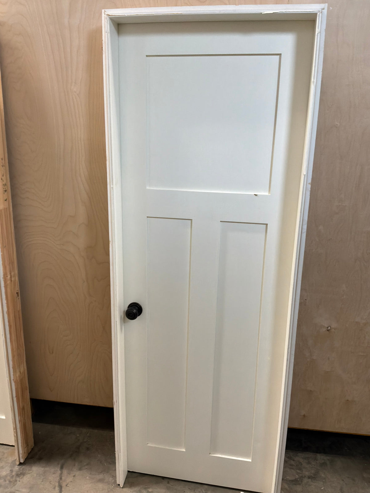 Shaker Style 3 Panel Interior Door in Frame