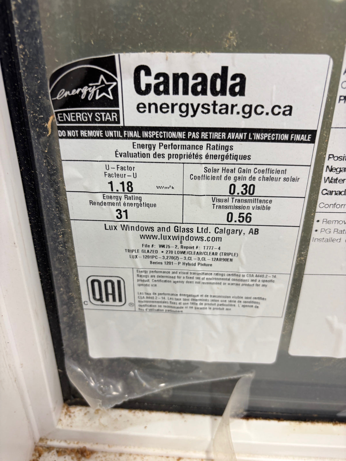 New Non-opening Black Triple Pane Window