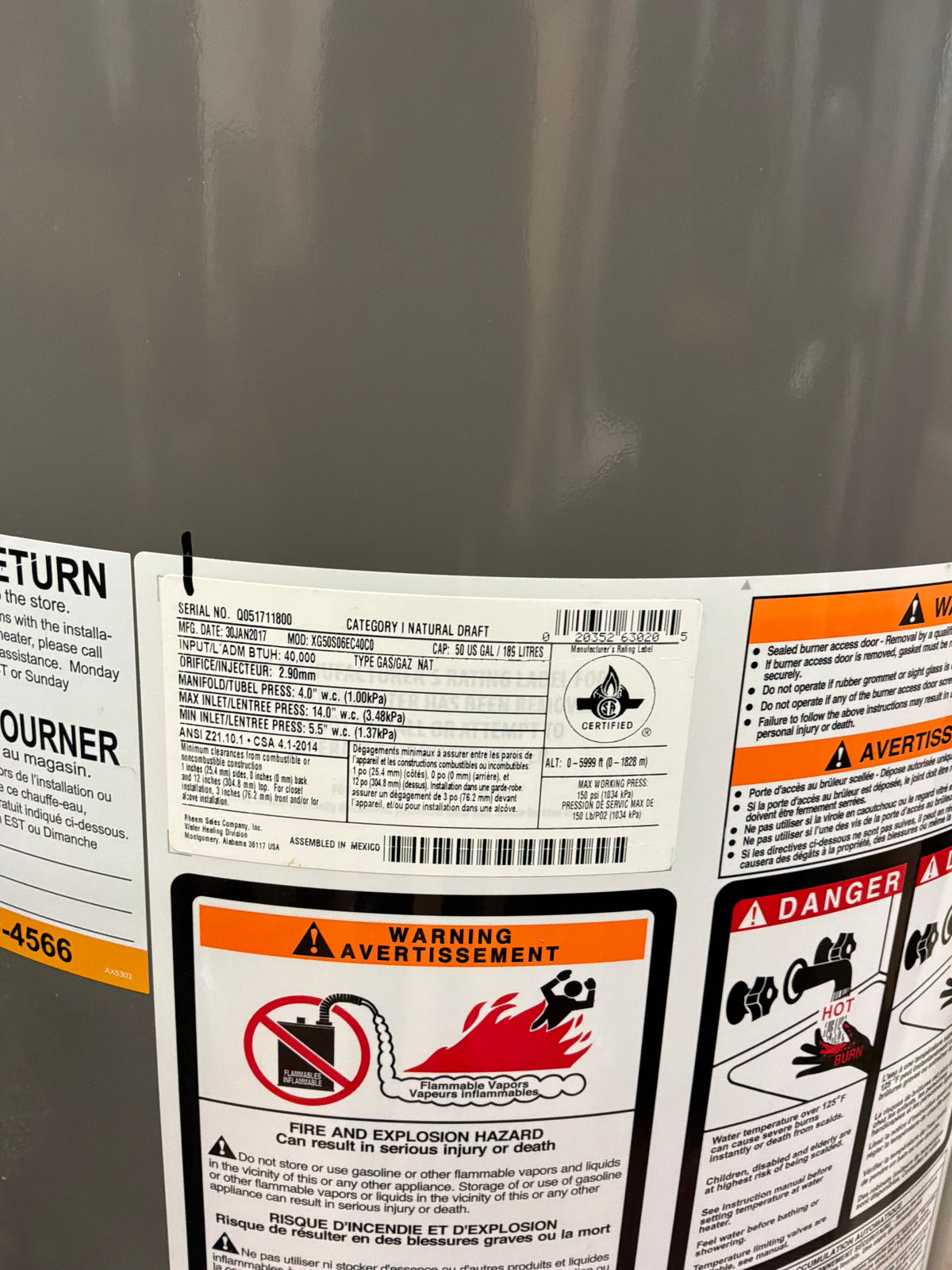Rheem Hot Water Heater