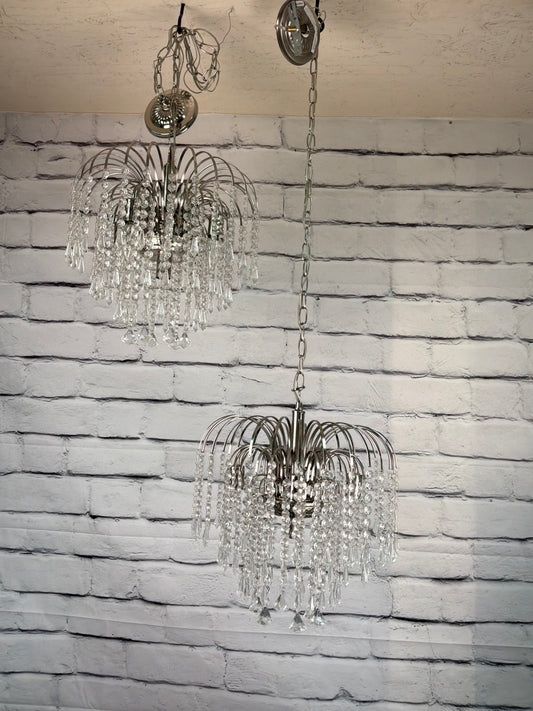 5 Bulb Glass/Crystal Chandelier