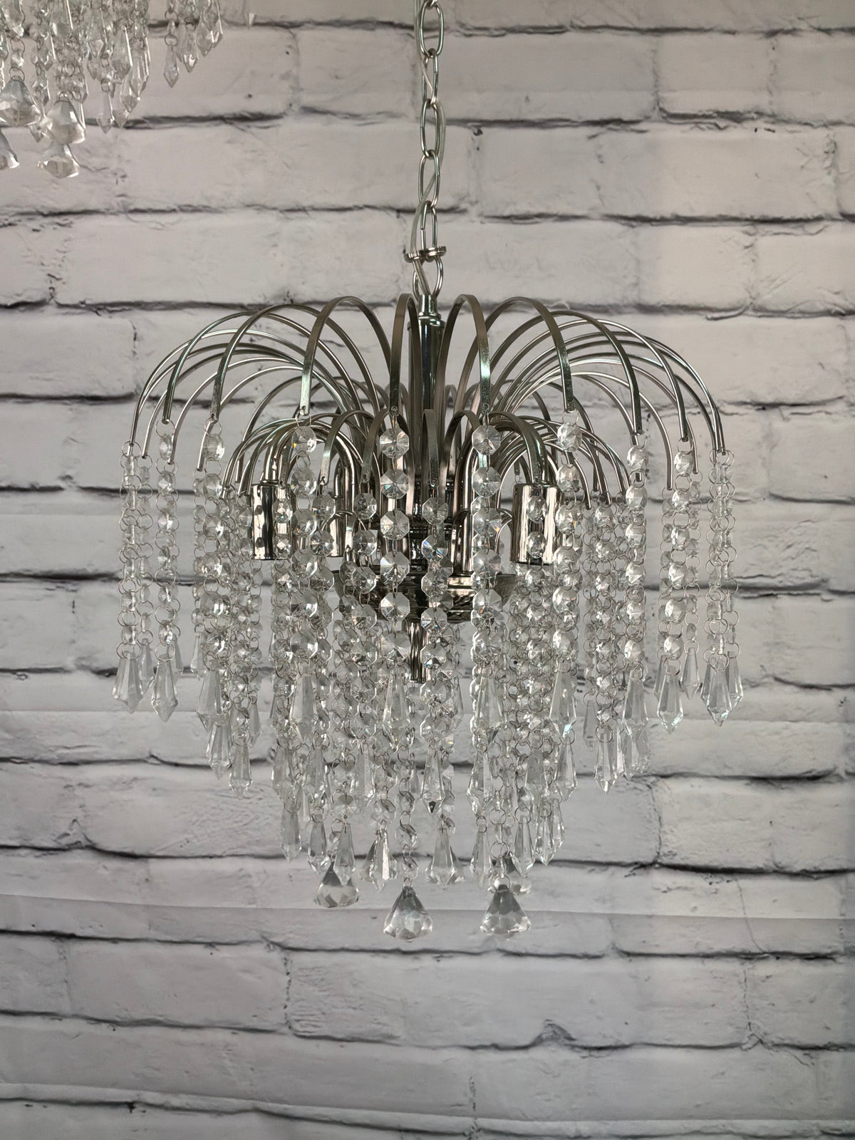 5 Bulb Glass/Crystal Chandelier