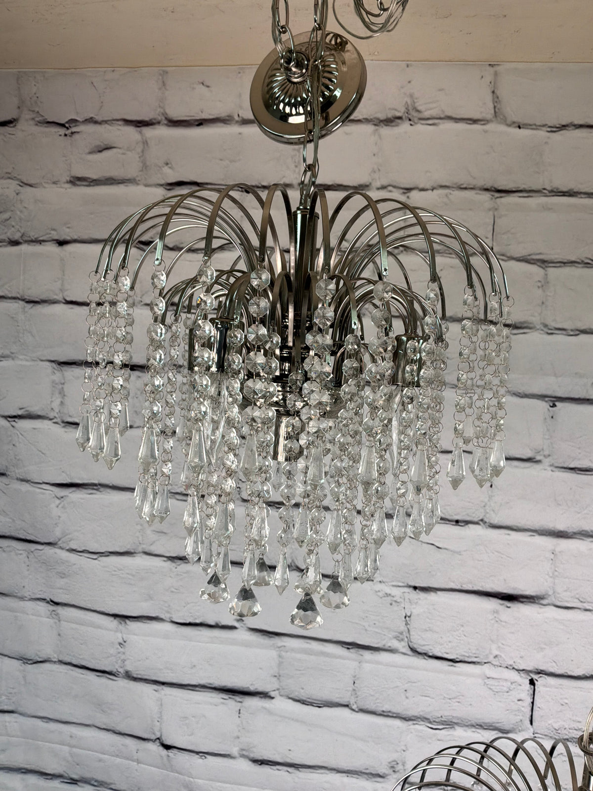 5 Bulb Glass/Crystal Chandelier