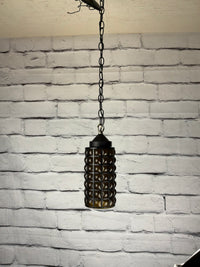 Vintage Amber Glass Pendant Light
