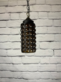 Vintage Amber Glass Pendant Light