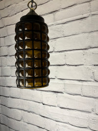 Vintage Amber Glass Pendant Light