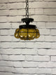 Vintage Flushmount Amber Glass Light Fixture