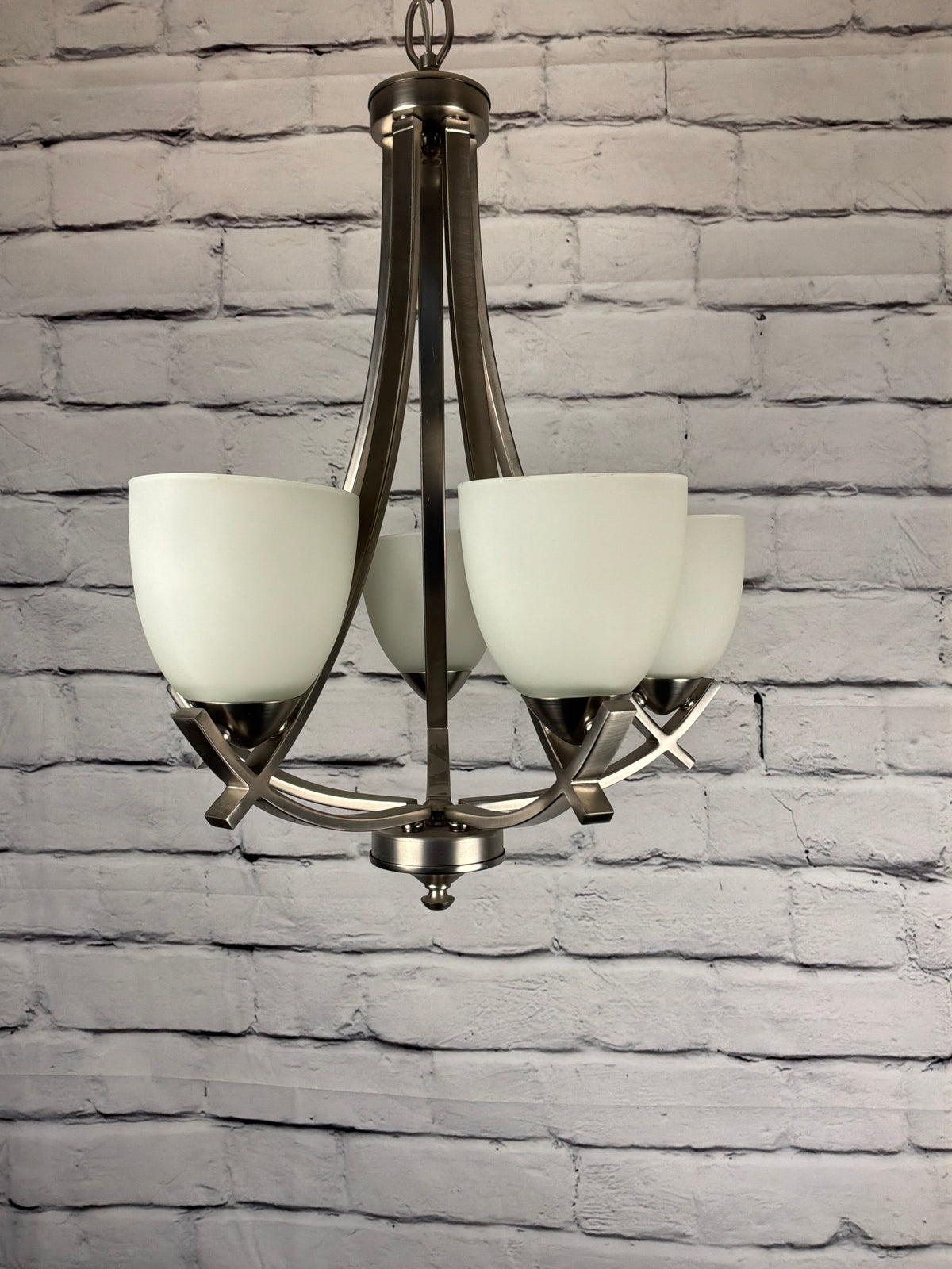 Modern Brushed Silver Chandelier