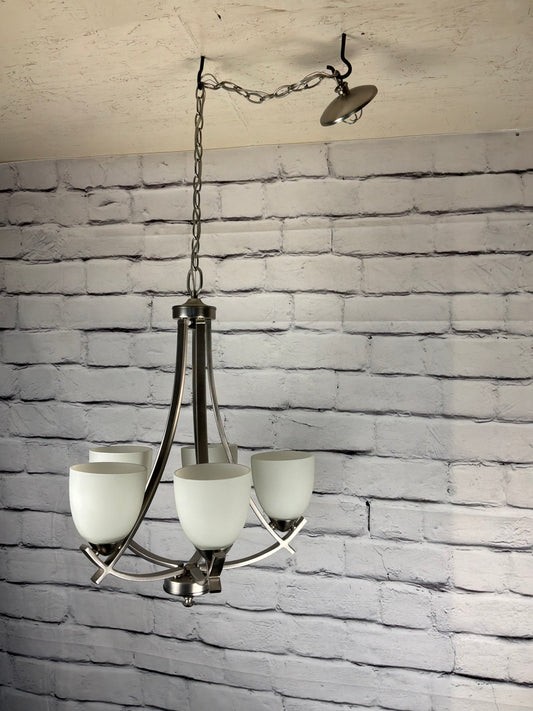 Modern Brushed Silver Chandelier