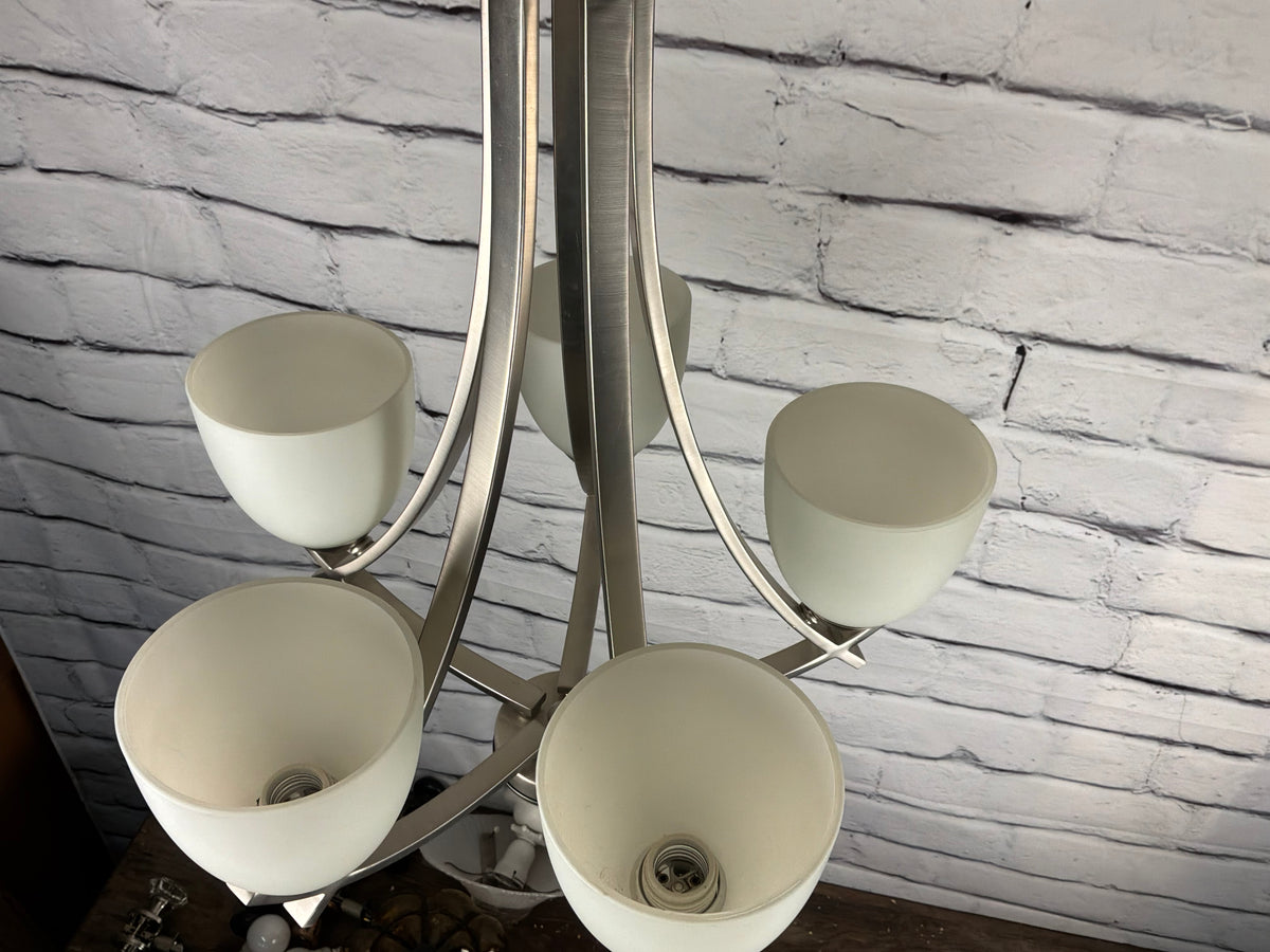 Modern Brushed Silver Chandelier