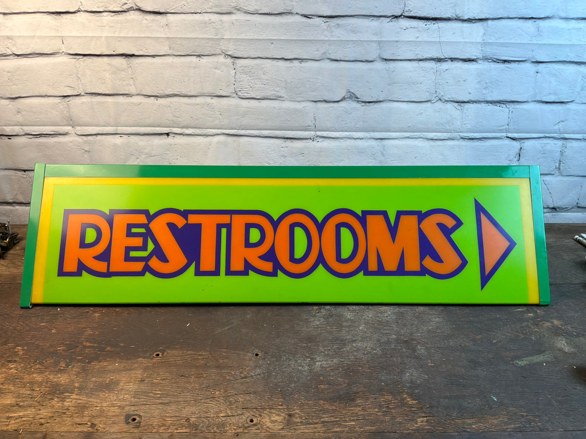 Vintage Illuminated Restroom Sign