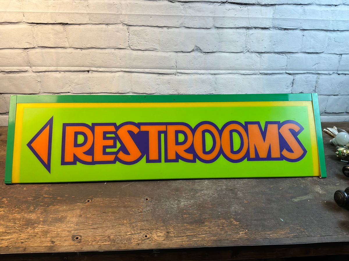 Vintage Illuminated Restroom Sign