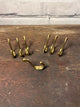 7 Vintage Solid Brass Coat Hooks