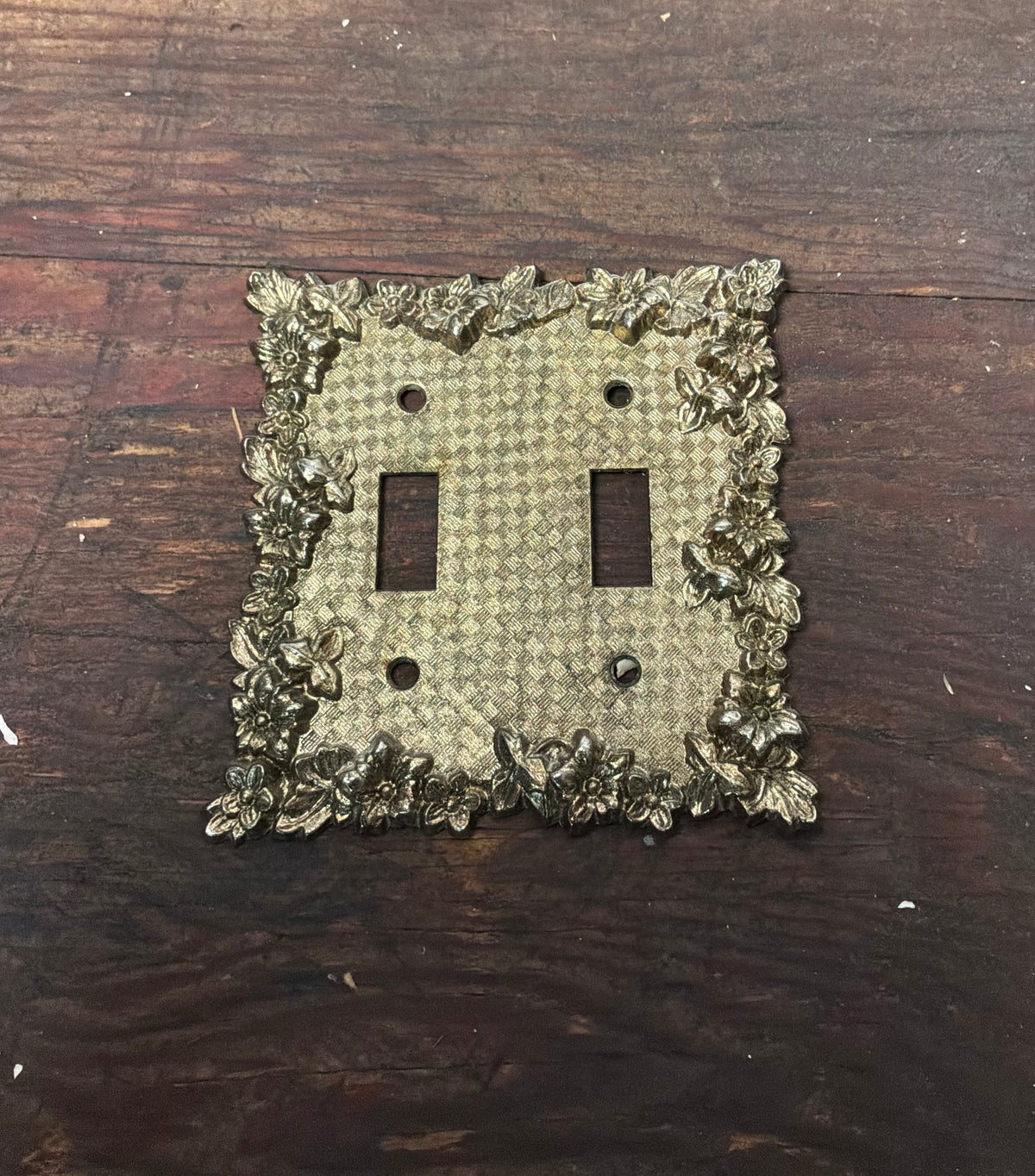Vintage Metal Double Toggle Light Switch Covers