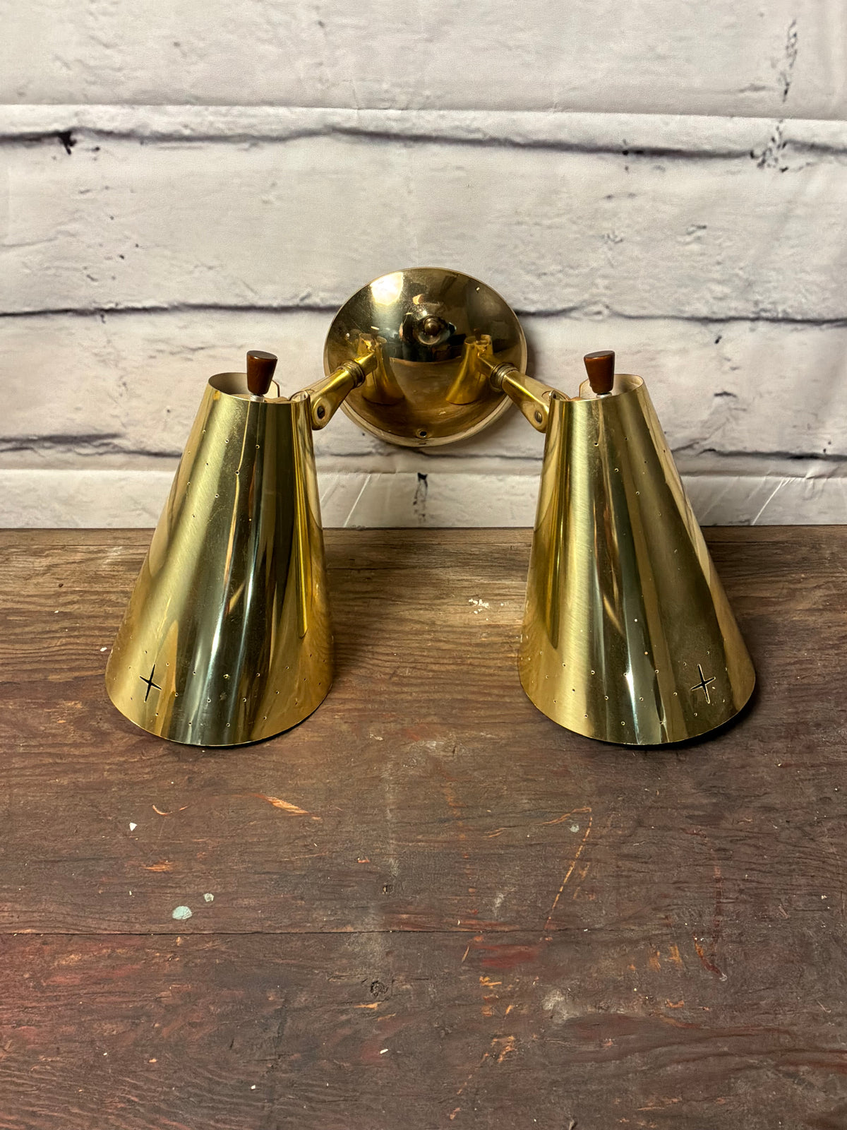 Vintage Gold Double wall Mounted Light with Switch