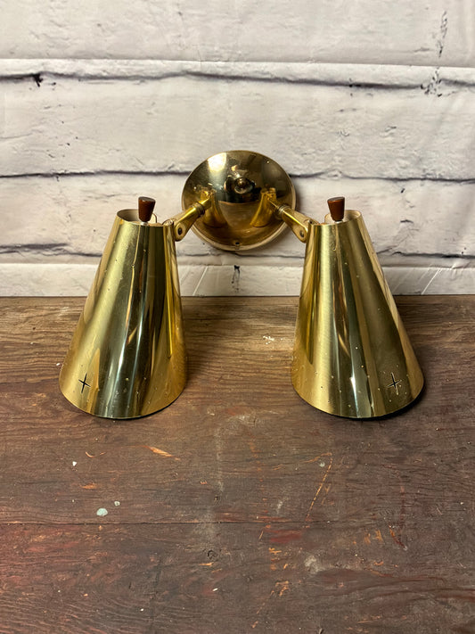Vintage Gold Double wall Mounted Light with Switch