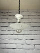 Antique Ceiling Mount Light Fixture with Iridescent Glass Shade