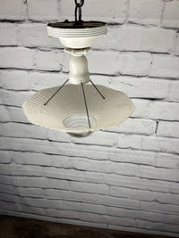 Antique Ceiling Mount Light Fixture with Iridescent Glass Shade