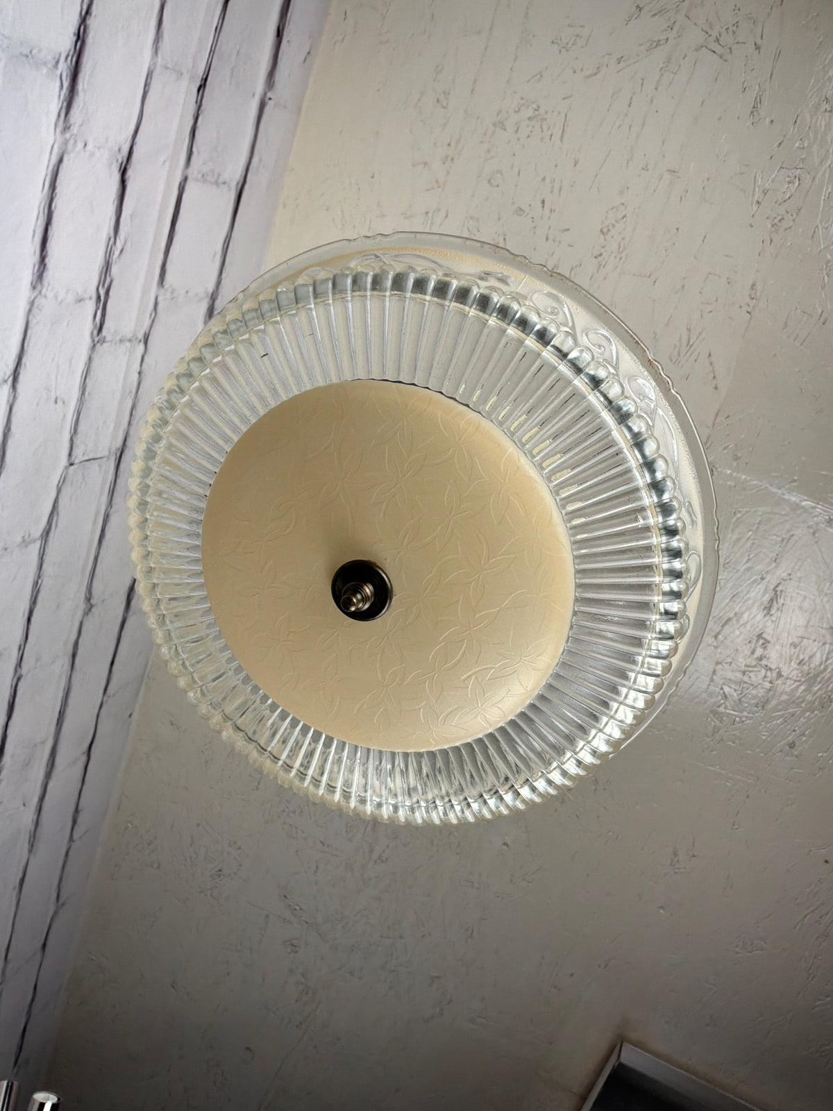 Antique Ceiling Mount Light Fixture with Ornate Post