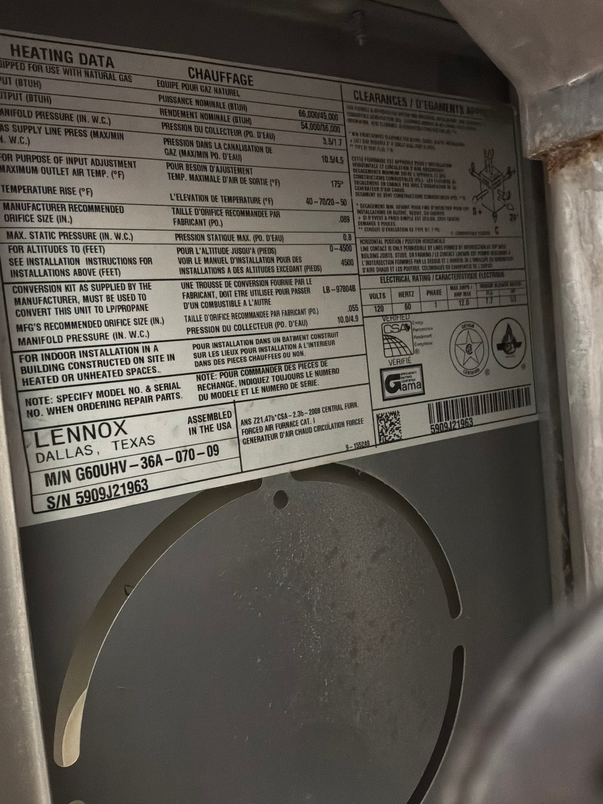 Lennox Mid Efficiency Furnace