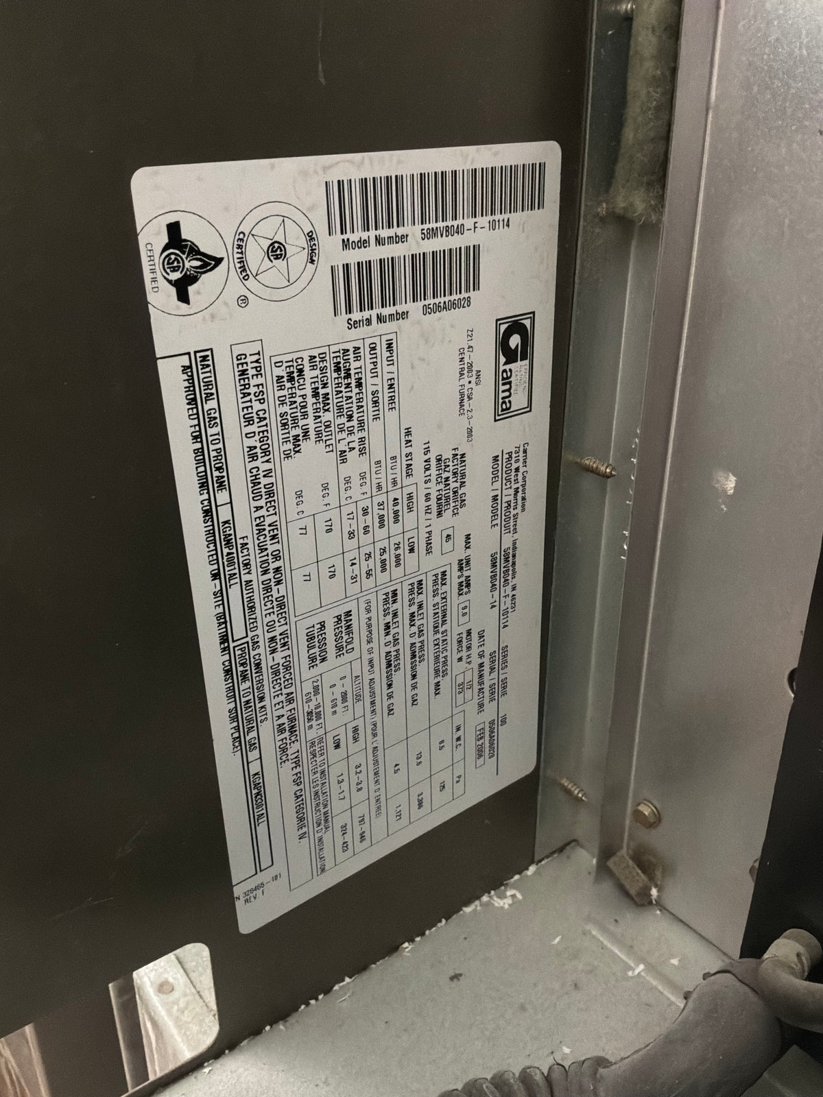 Carrier High Efficiency Furnace
