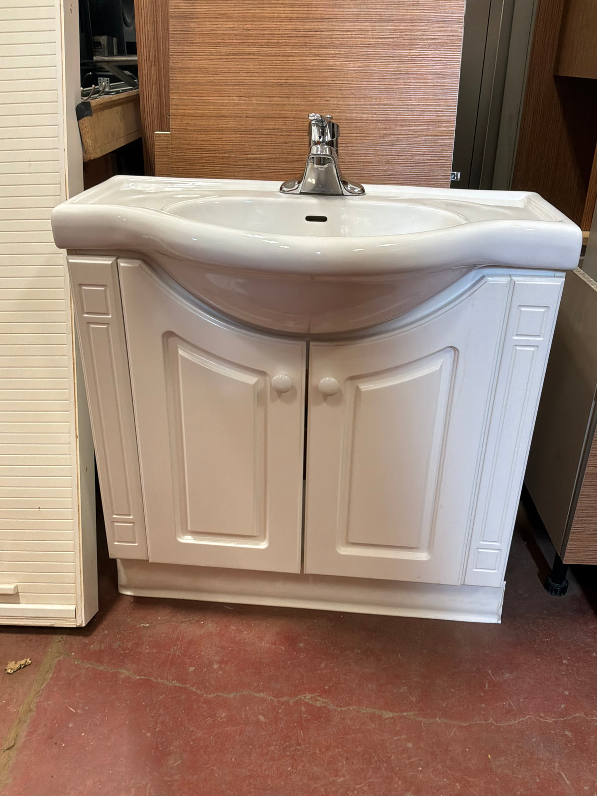 Narrow Porcelain Top Bathroom Vanity
