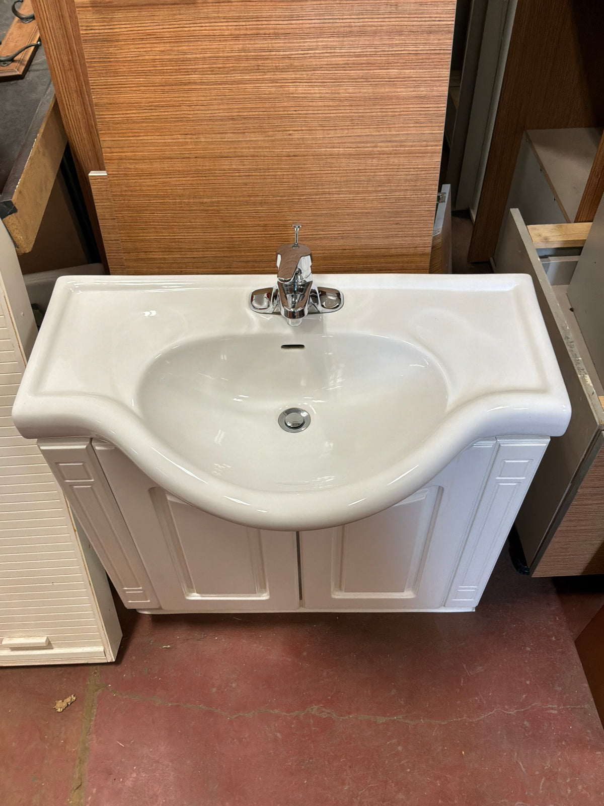 Narrow Porcelain Top Bathroom Vanity