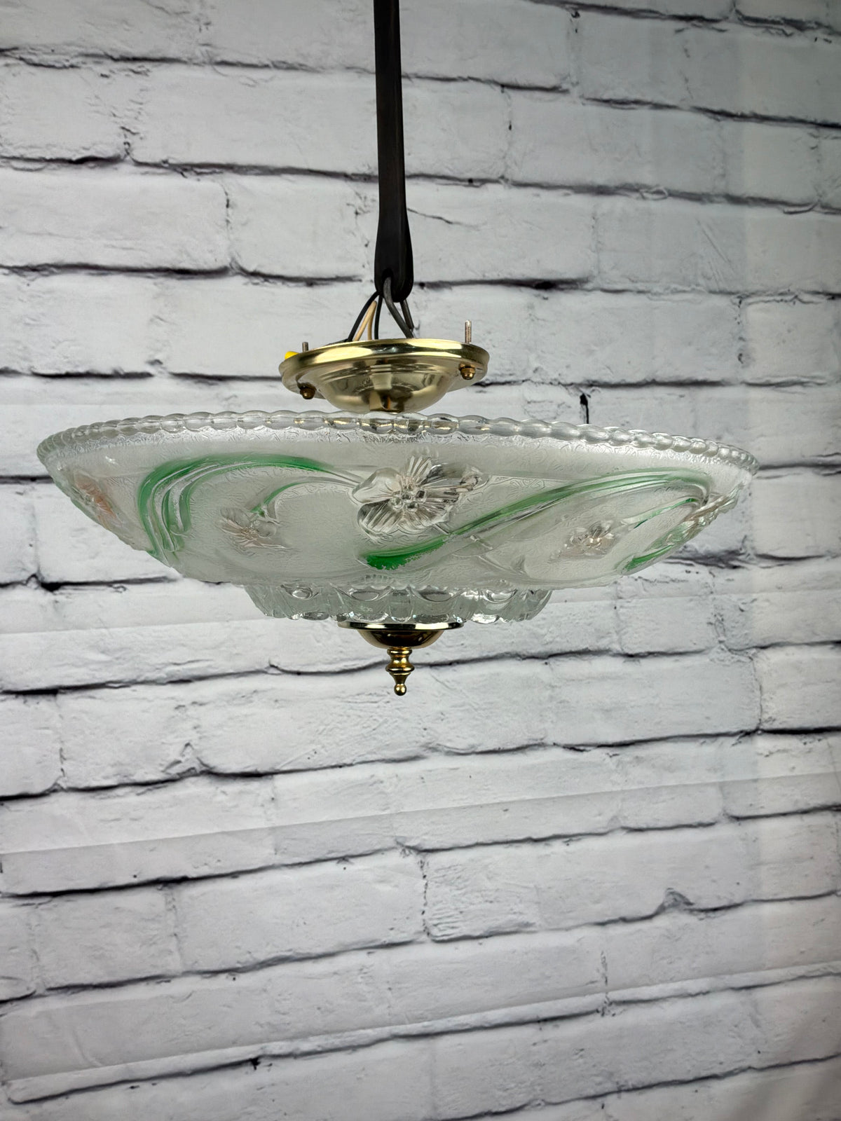 Vintage Floral Semi Flush Mount Light Fixture