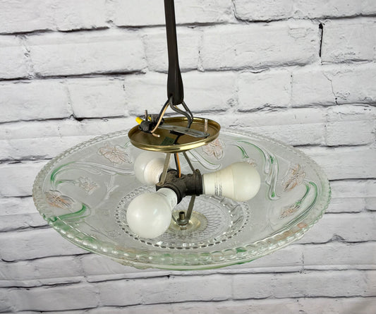 Vintage Floral Semi Flush Mount Light Fixture