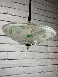 Vintage Floral Semi Flush Mount Light Fixture