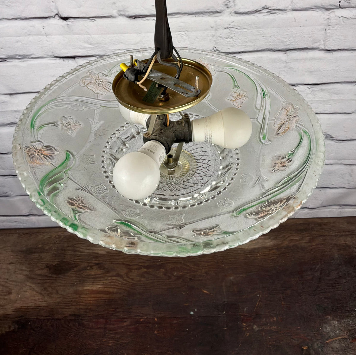Vintage Floral Semi Flush Mount Light Fixture