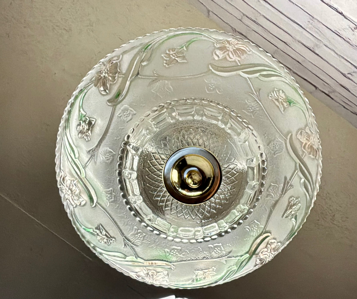 Vintage Floral Semi Flush Mount Light Fixture