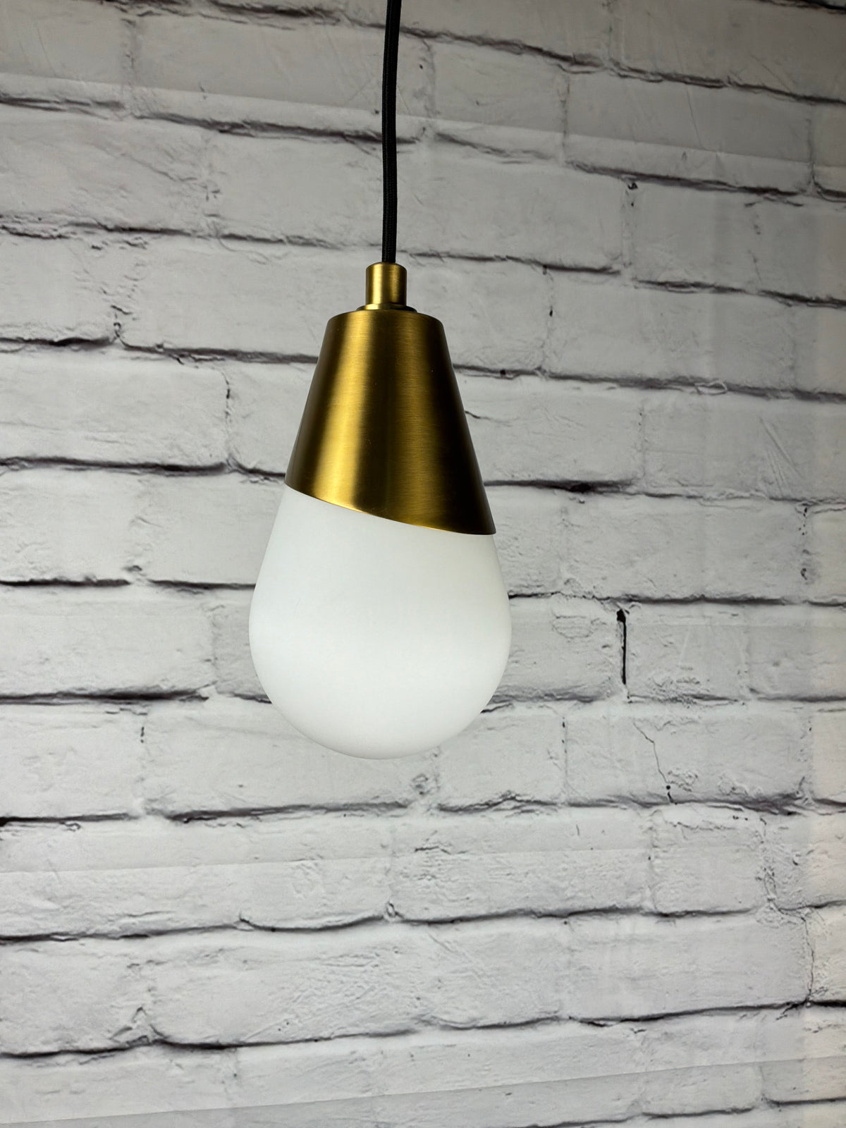 Aged Brass Single Bulb Pendant Light