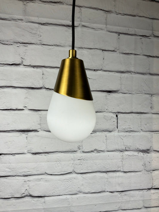 Aged Brass Single Bulb Pendant Light