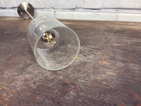 Seeded Glass Brushed Silver Pendant Light