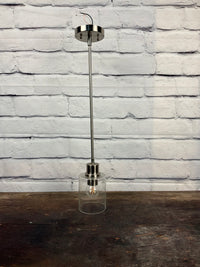 Seeded Glass Brushed Silver Pendant Light
