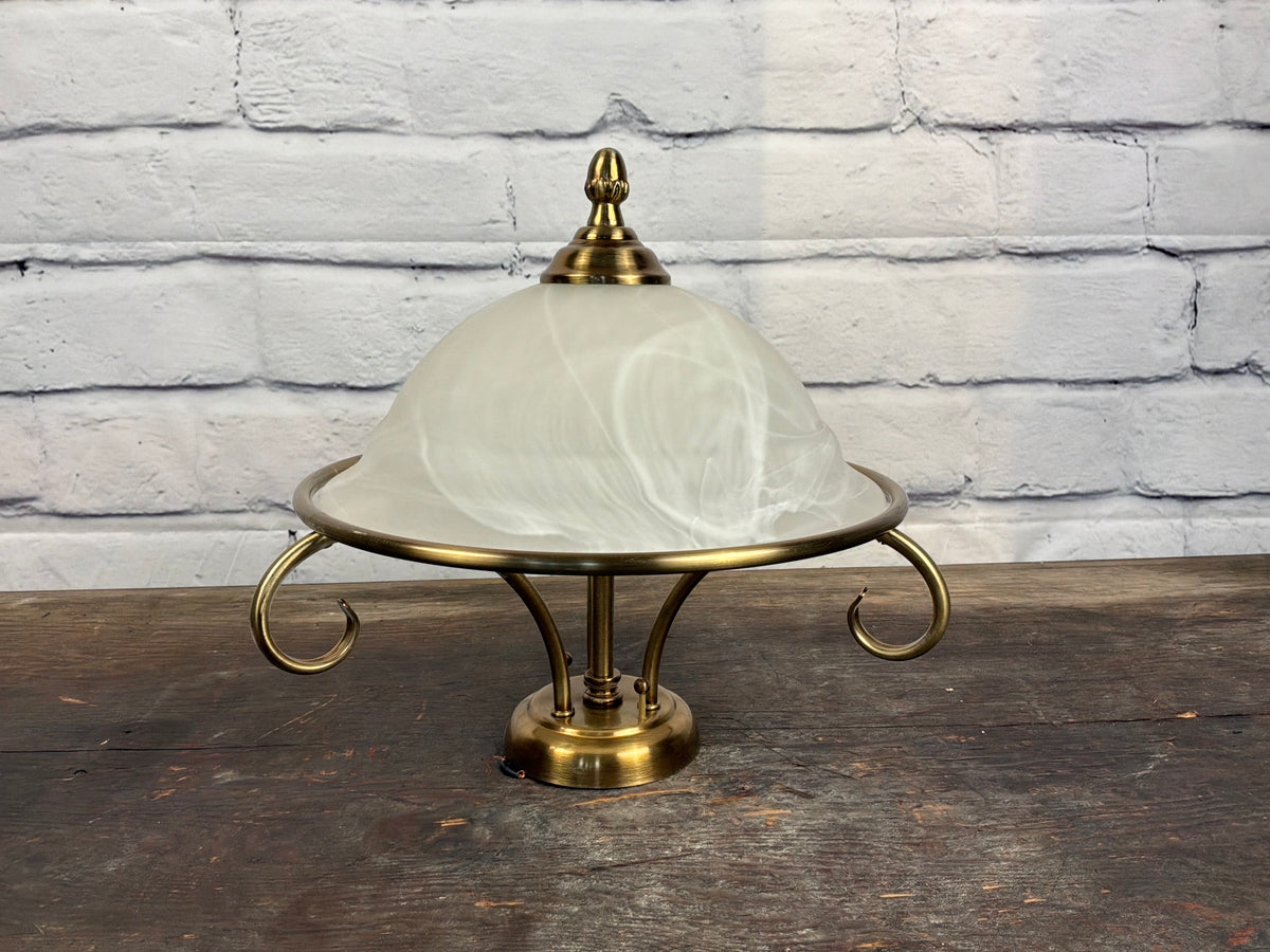 Brushed Gold Semi Flush Mount 3 Bulb Light Fixture