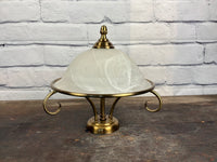 Brushed Gold Semi Flush Mount 3 Bulb Light Fixture