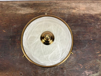 Brushed Gold Semi Flush Mount 3 Bulb Light Fixture