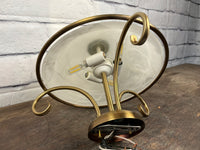 Brushed Gold Semi Flush Mount 3 Bulb Light Fixture