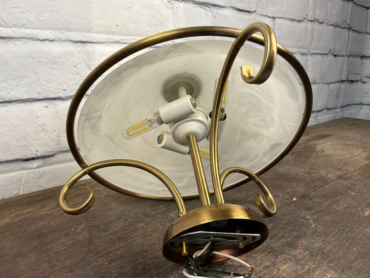 Brushed Gold Semi Flush Mount 3 Bulb Light Fixture