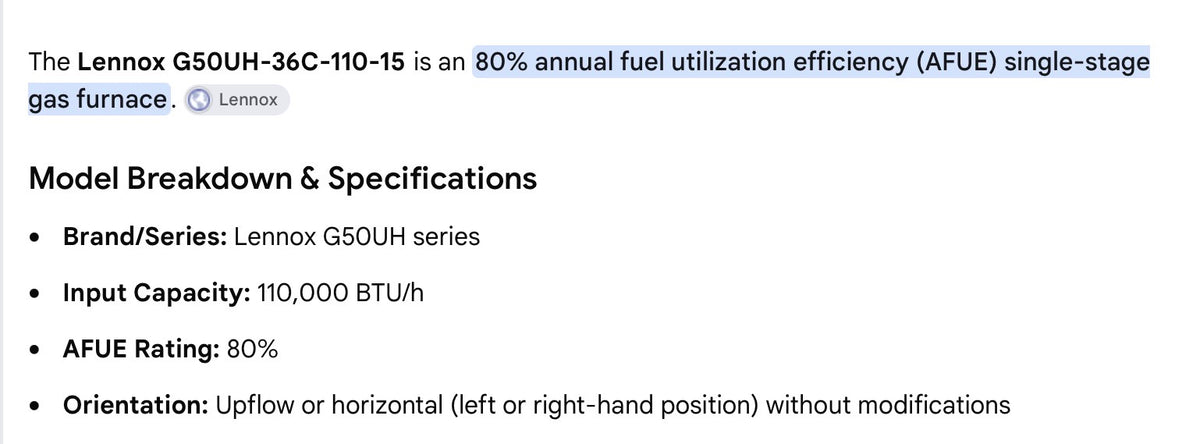 Lennox Mid Efficiency Furnace