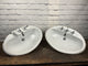 Porcelain Bathroom Sink with Moen Taps