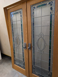 Gorgeous Stained Glass Double Door Set in Frame