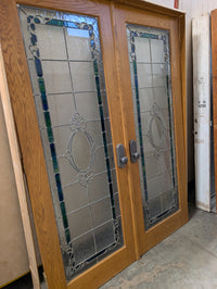 Gorgeous Stained Glass Double Door Set in Frame